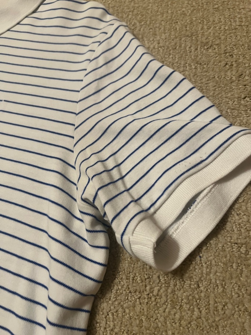 Polo by Ralph Lauren White Polo with Royal Blue Stripes, Men’s Large - Picture 5 of 7